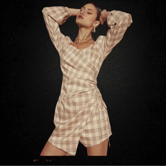 4SI3NNA SYDNEY Plaid Mini DRESS Size XS New Without Tags - Picture 1 of 10